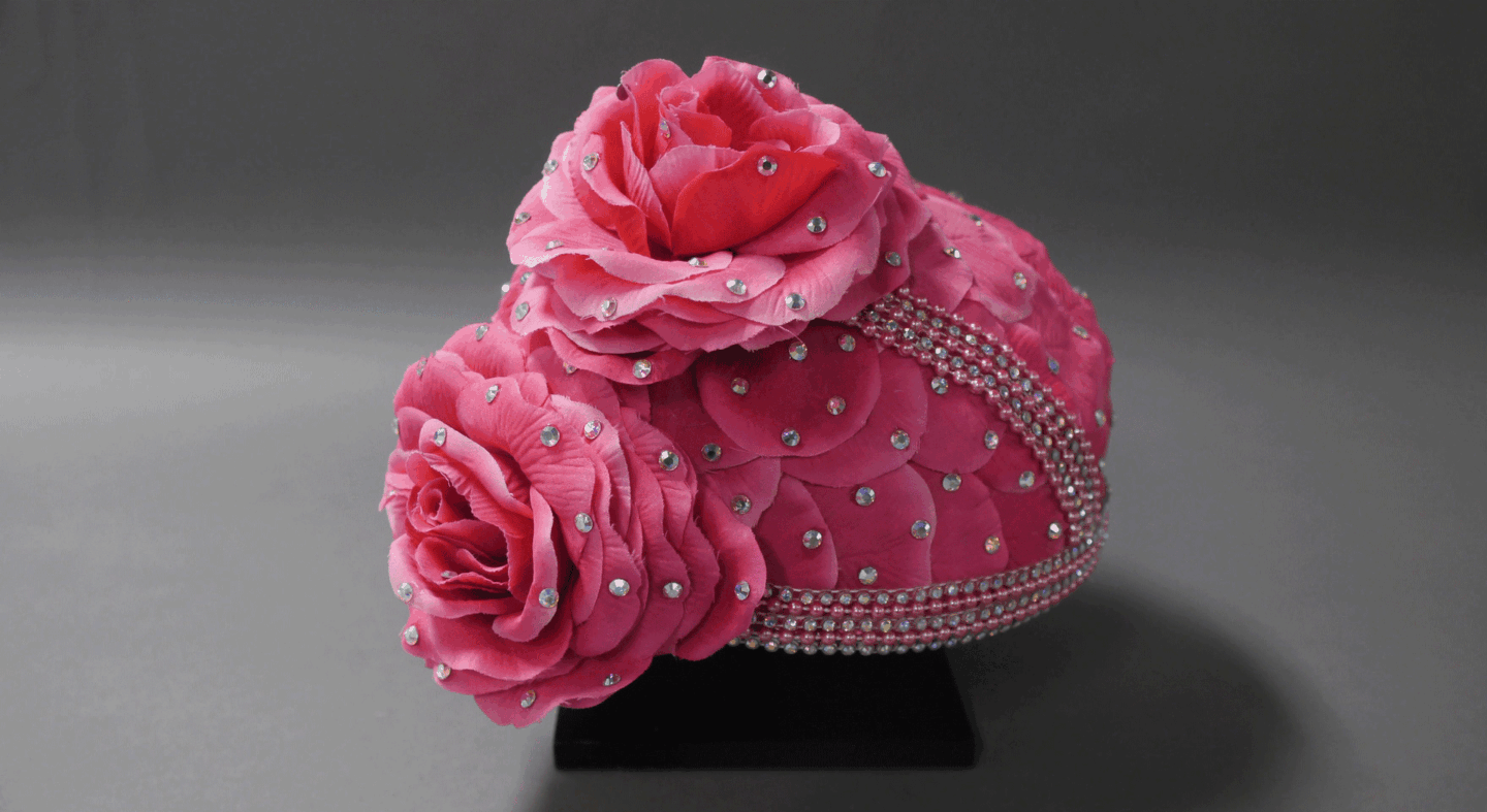 pink floral hat
